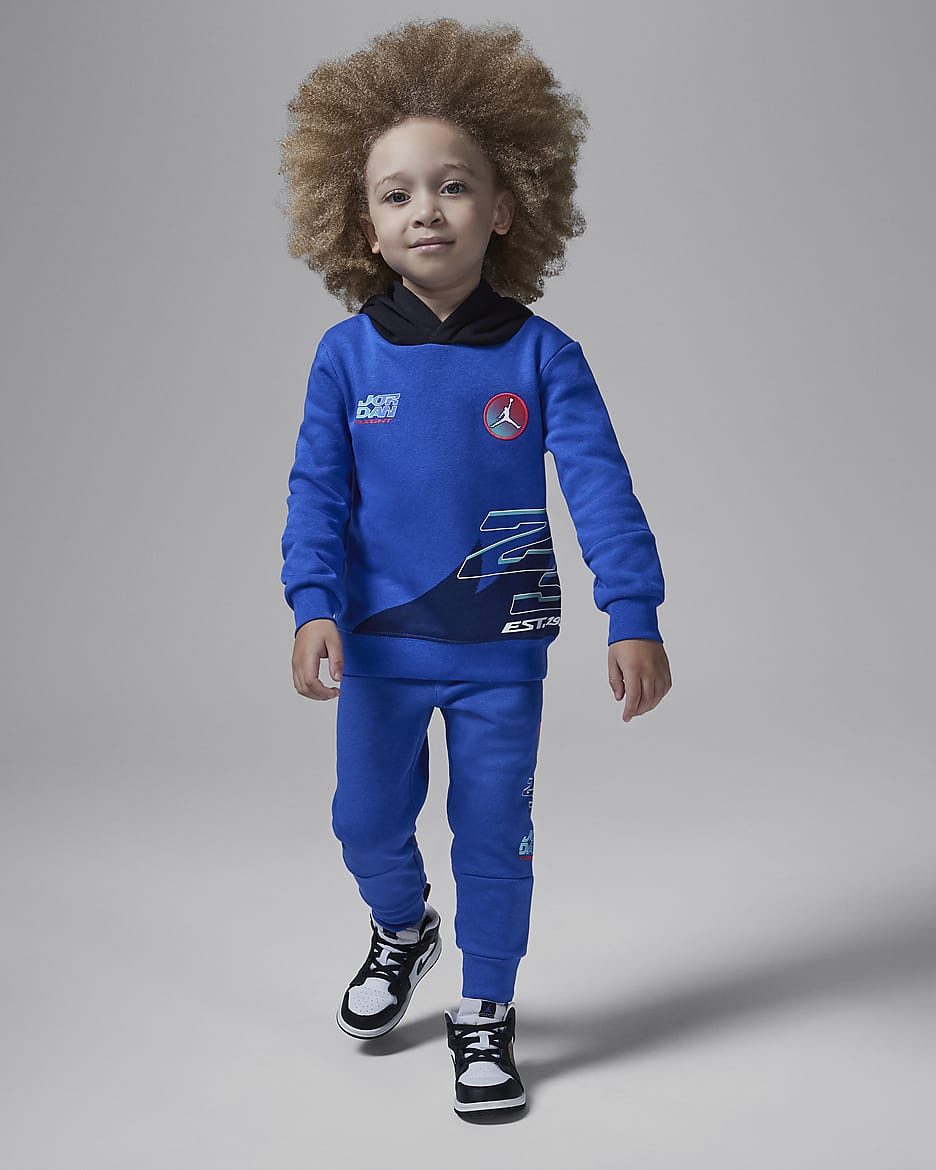 Jordan MJ Moto Toddler 2 Piece Fleece Pullover Hoodie Set. Nike